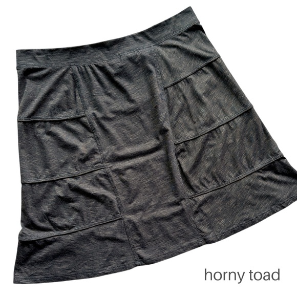 HORNY TOAD NWOT ORGANIC COTTON TURNSTYLE A-LINE SKIRT CHOCOLATE BROWN  | SMALL - Picture 1 of 7